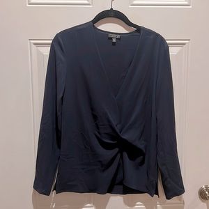 Top shop size 4 navy blue long sleeve dress shirt